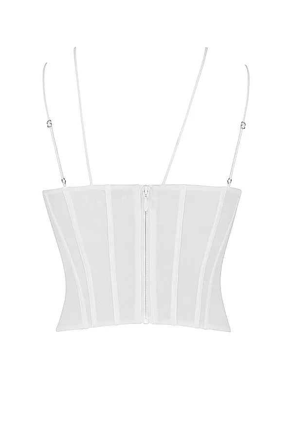 Orla White Chiffon Strappy Corset