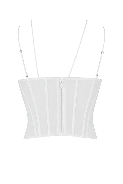 Orla White Chiffon Strappy Corset