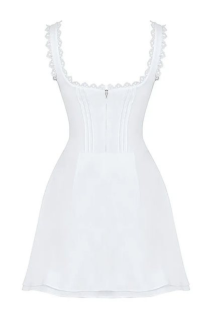Tilly White Pin Tuck Mini Dress