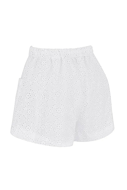 Mae White Broderie Anglaise Shorts