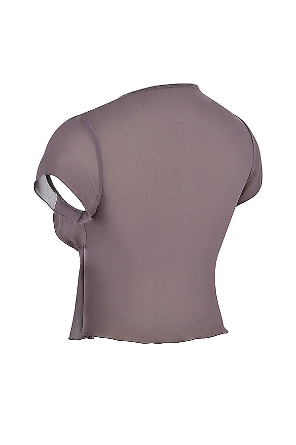 Maia Dark Mauve Tie Front Top