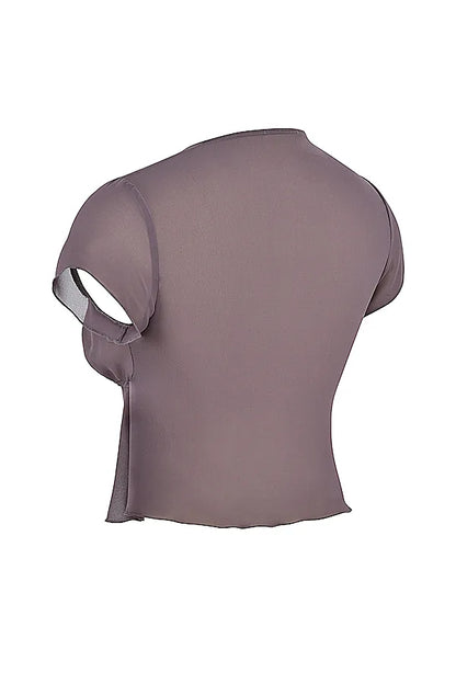Maia Dark Mauve Tie Front Top