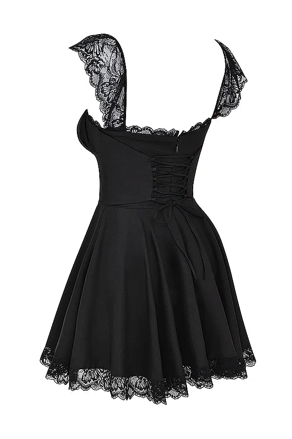 Kaia Black A-Line Mini Dress