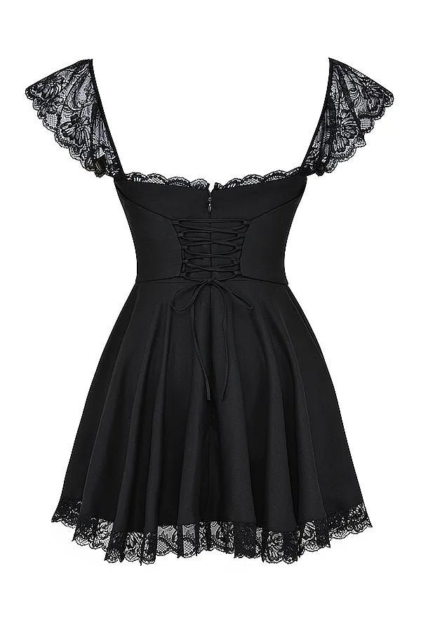Kaia Black A-Line Mini Dress