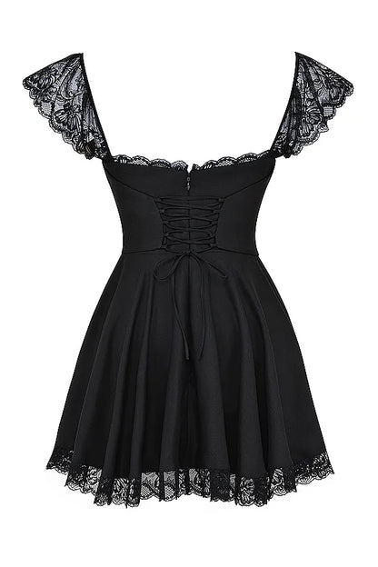 Kaia Black A-Line Mini Dress