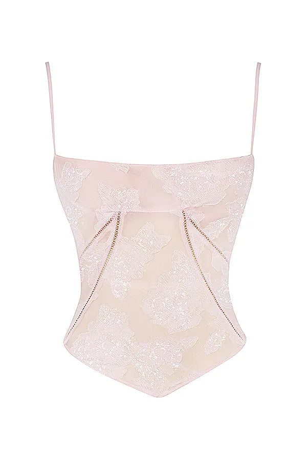 Lisette Pink Floral Lace Camisole