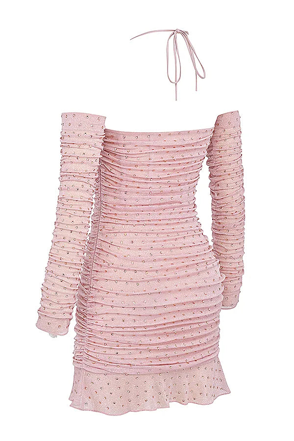 Estella Soft Pink Crystallised Dress