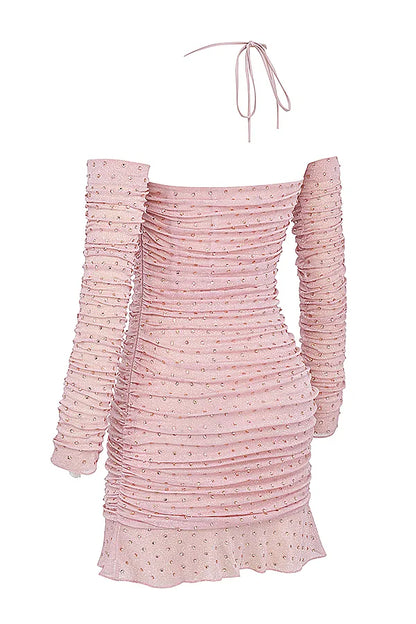 Estella Soft Pink Crystallised Dress