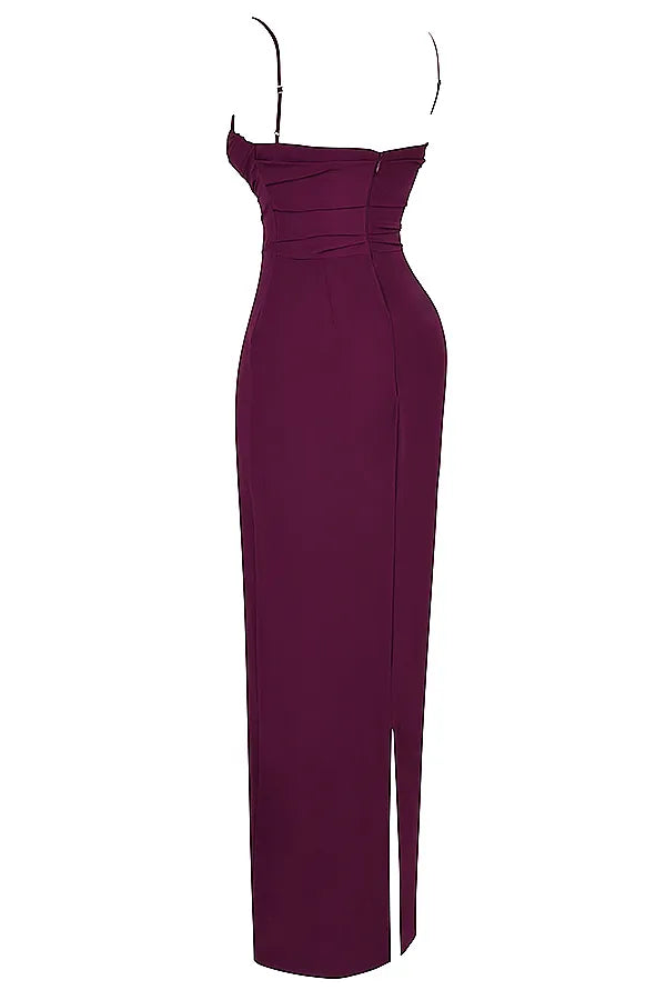 Lani Merlot Corset Maxi Dress