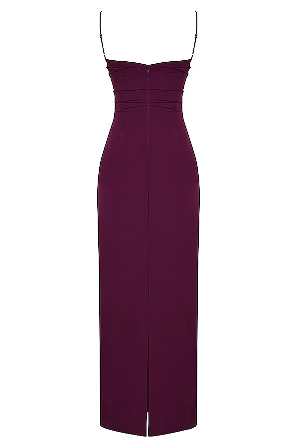 Lani Merlot Corset Maxi Dress