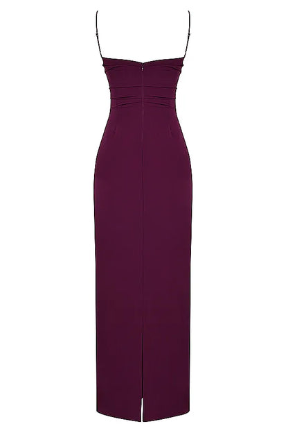Lani Merlot Corset Maxi Dress