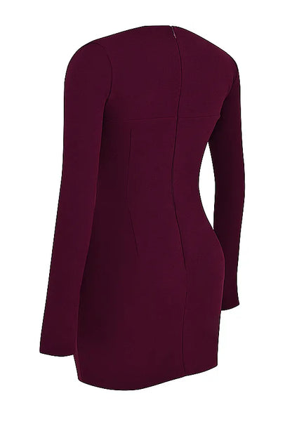 Marcella Merlot Plunge Corset Dress