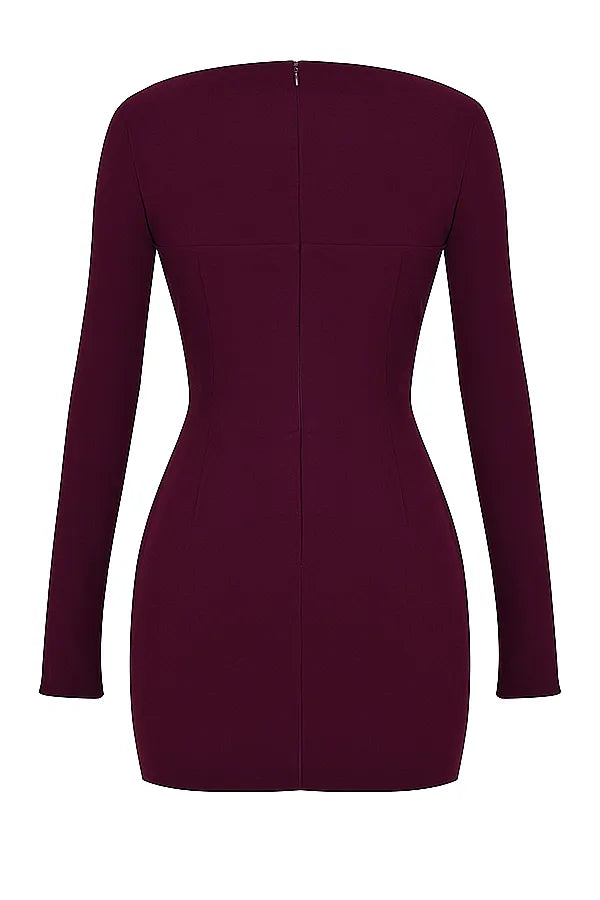 Marcella Merlot Plunge Corset Dress