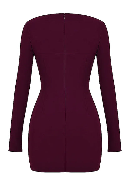 Marcella Merlot Plunge Corset Dress