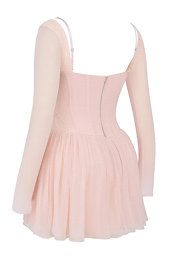 Vivi Soft Peach Corset Mini Dress