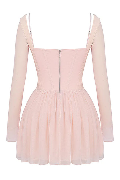 Vivi Soft Peach Corset Mini Dress