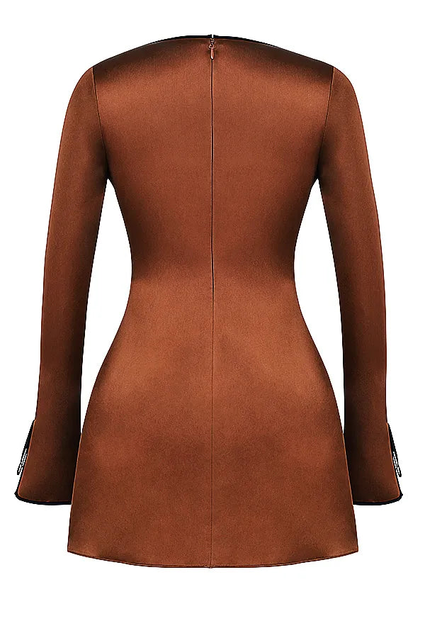Sakina Copper Satin Mini Dress