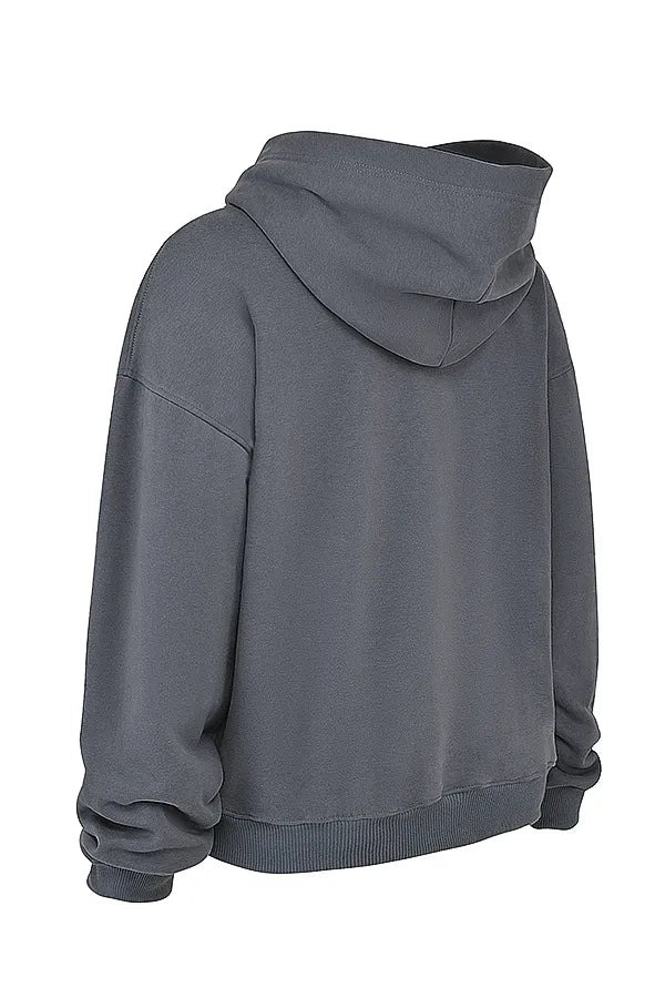 Muse Slate Cotton Fleece-Back Hoodie