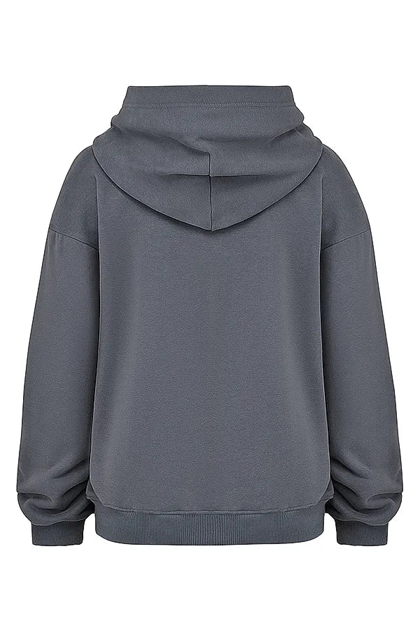 Muse Slate Cotton Fleece-Back Hoodie
