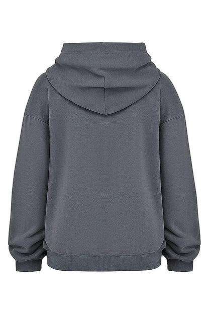 Muse Slate Cotton Fleece-Back Hoodie