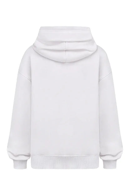 Muse White Cotton Fleece-Back Hoodie