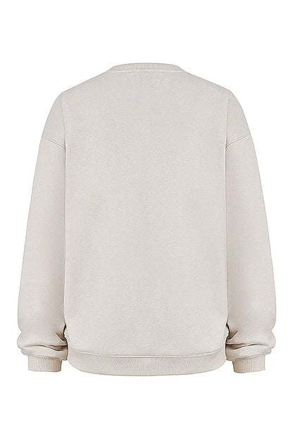Haze Cloud Cotton Fleece-Back Crew Neck Sweatshirt
