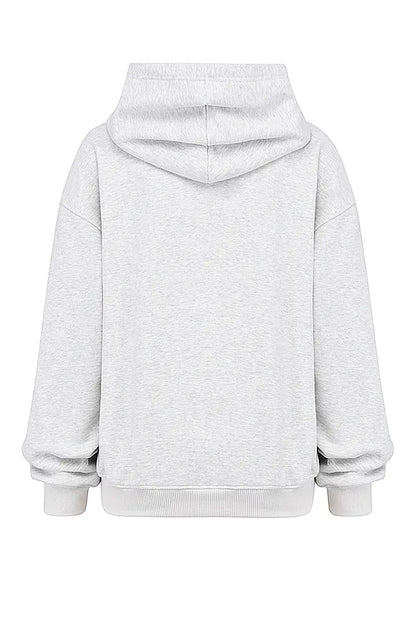 Mirage Light Grey Marl Cotton Fleece-Back Zip Through Hoodie