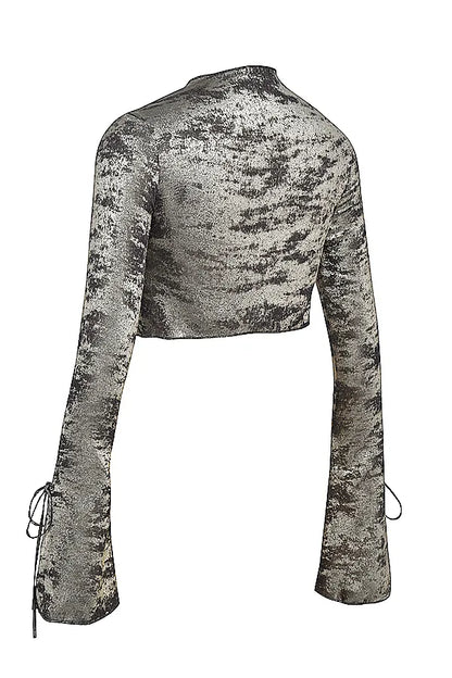 Giulia Pewter Shimmer Velvet Satin Top
