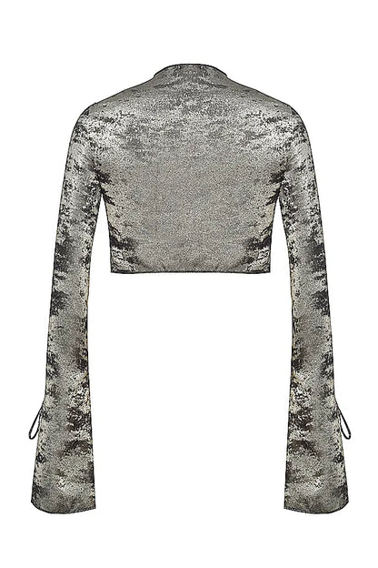 Giulia Pewter Shimmer Velvet Satin Top