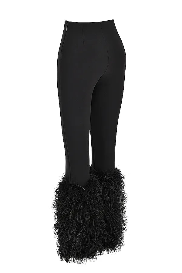 Nicolette Black Trimmed Trousers