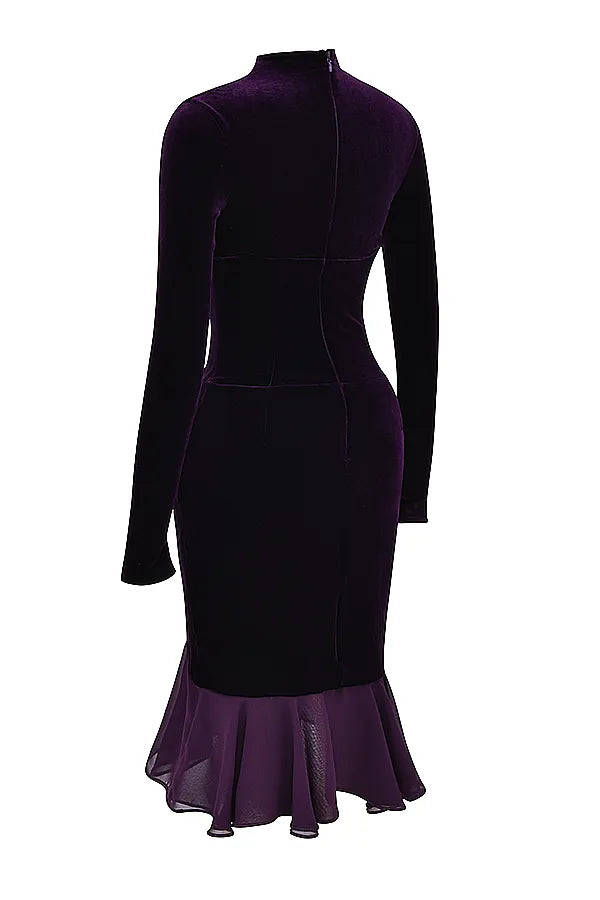 Dahna Dark Purple Velvet Corset Dress