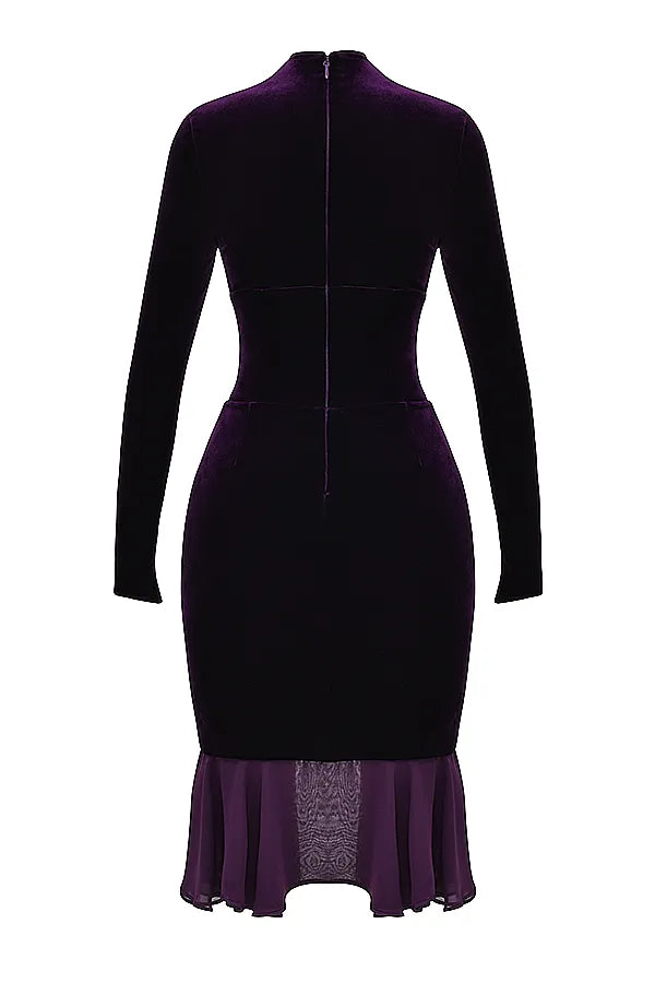 Dahna Dark Purple Velvet Corset Dress