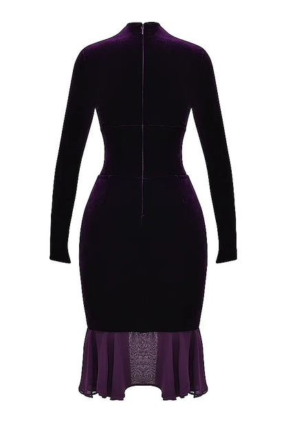 Dahna Dark Purple Velvet Corset Dress