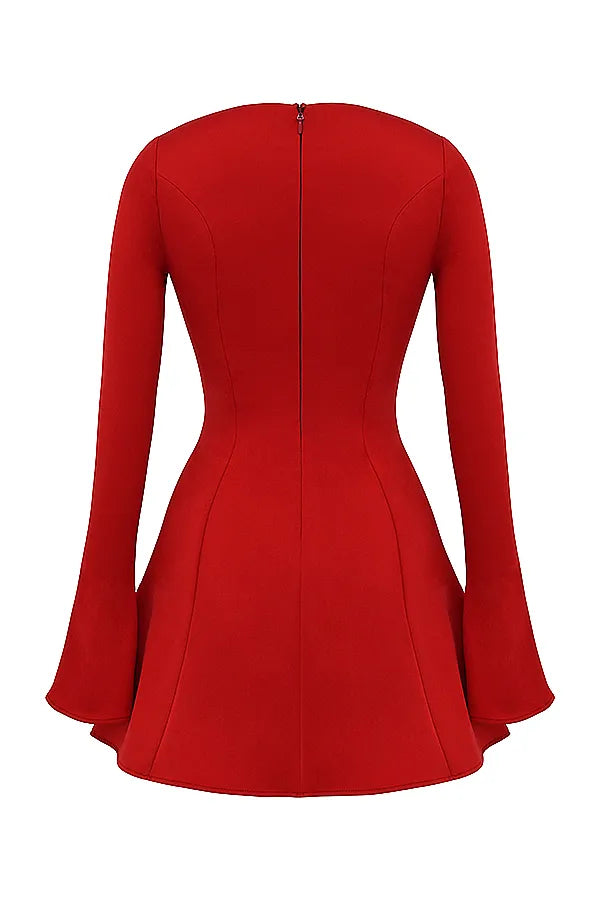 Sacha Red Satin Mini Dress