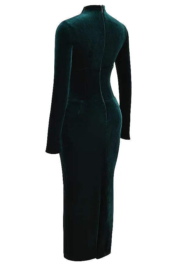 Arabella Forest Velvet Corset Dress