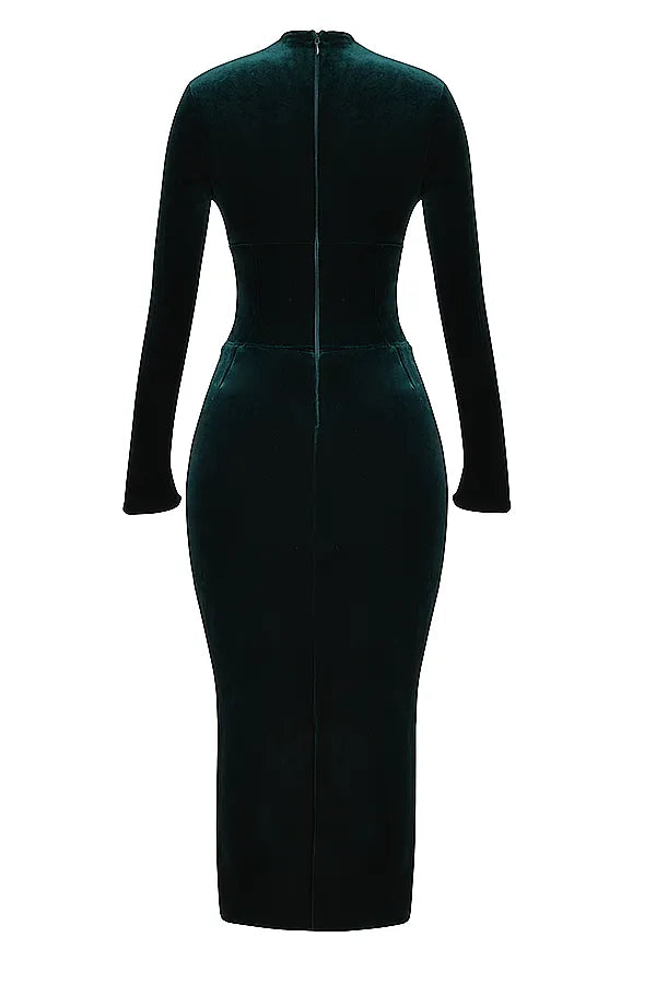 Arabella Forest Velvet Corset Dress