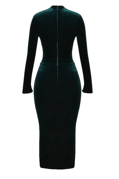 Arabella Forest Velvet Corset Dress