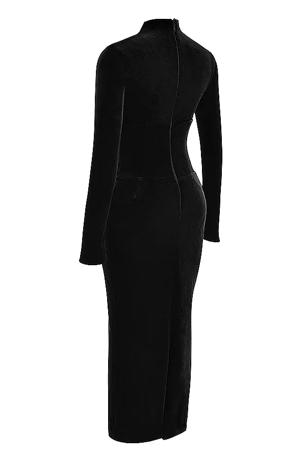 Arabella Black Velvet Corset Dress
