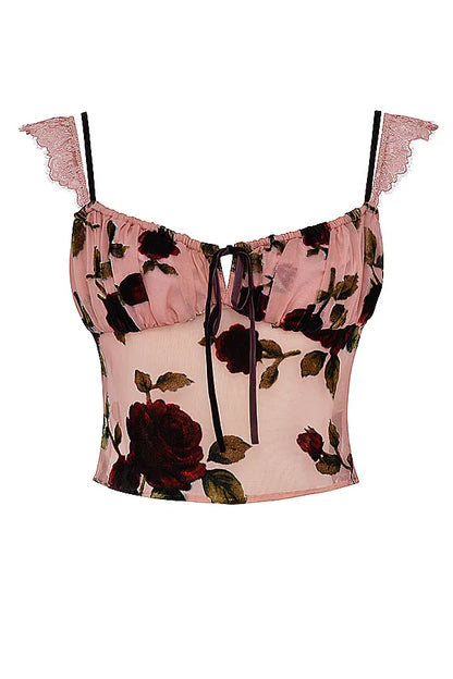 Graciela Dusty Pink Devore Top