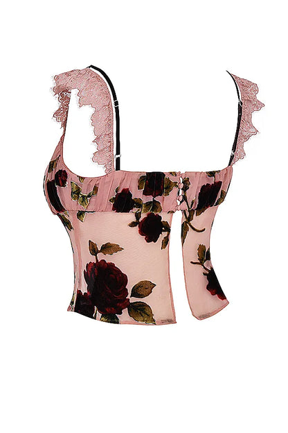 Graciela Dusty Pink Devore Top