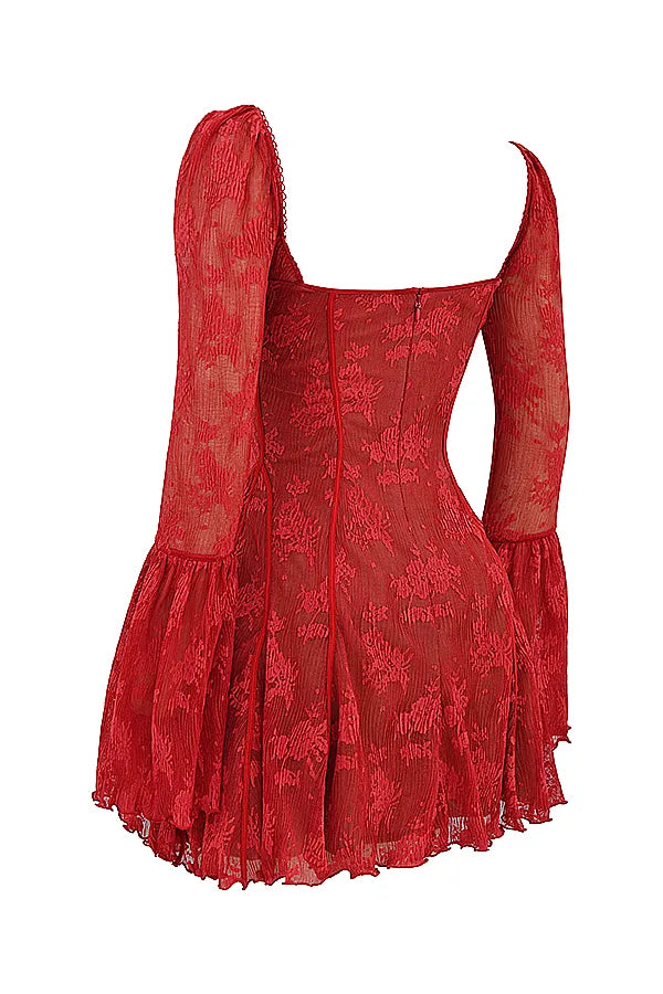 Analissa Scarlet Lace Corset Dress