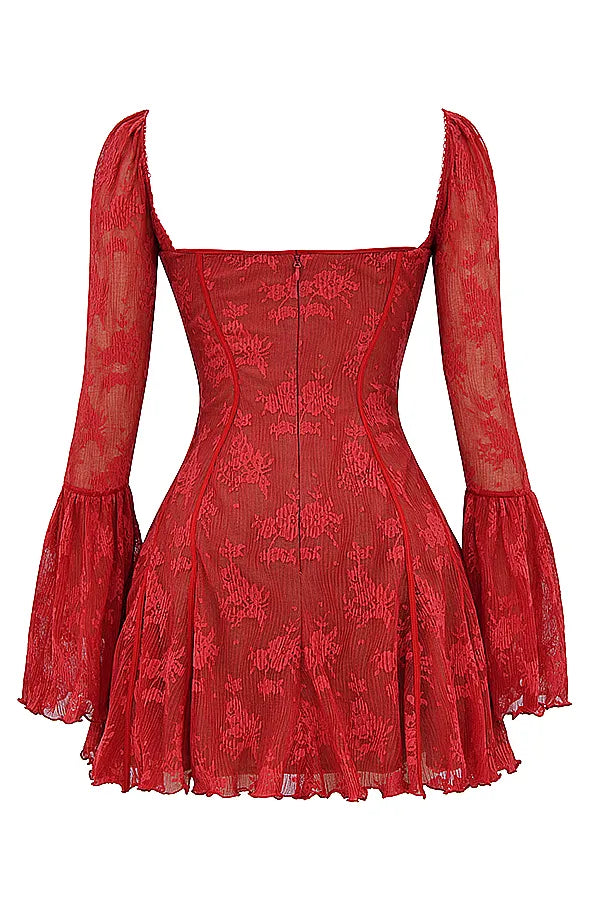 Analissa Scarlet Lace Corset Dress