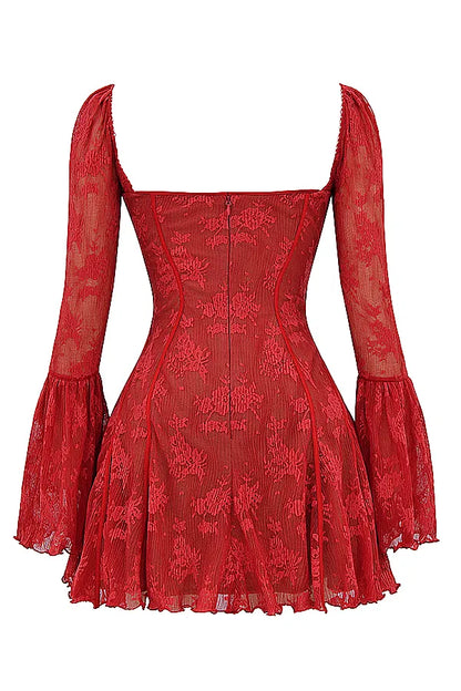 Analissa Scarlet Lace Corset Dress