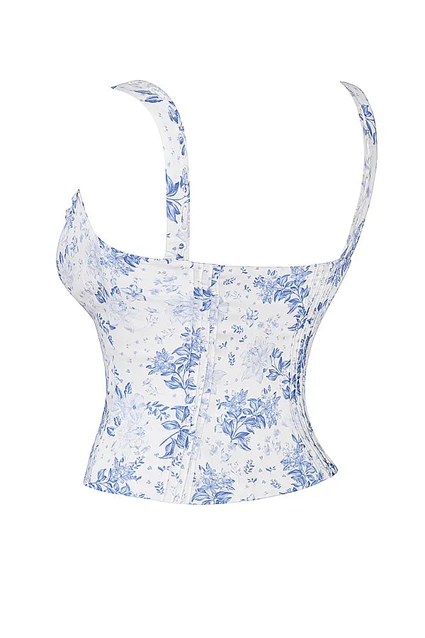 Chicca Blue Floral Print Top