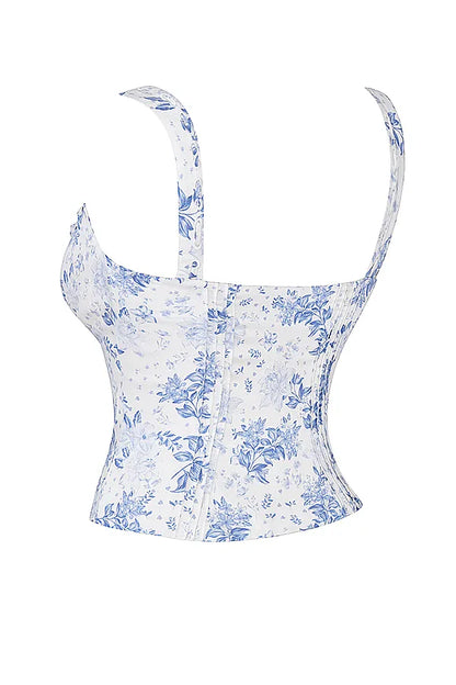 Chicca Blue Floral Print Top