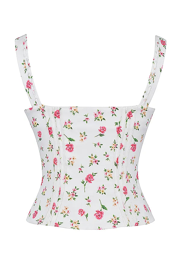 Chicca Rose Print Floral Top