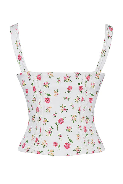 Chicca Rose Print Floral Top