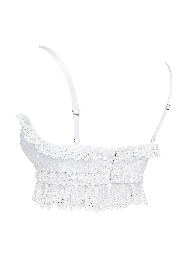 Federica White Broderie Anglais Bralette Top