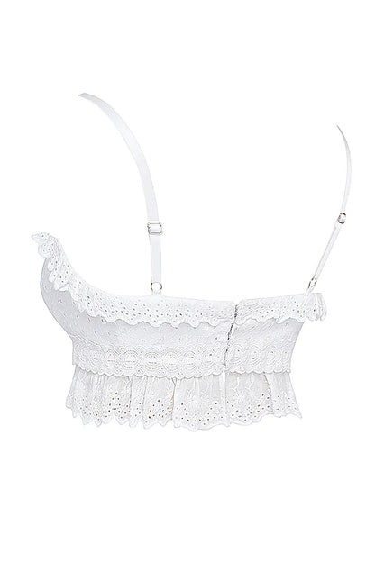 Federica White Broderie Anglais Bralette Top