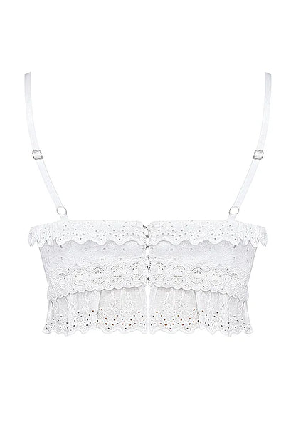 Federica White Broderie Anglais Bralette Top